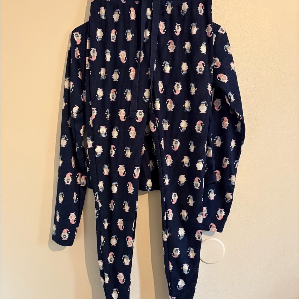 Navy Blue Onesie with Gnome  Print